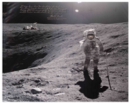 Charlie Duke Signed 20 x 16 Lunar Photo -- It may have been one small step for Neil...